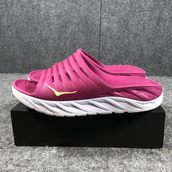 HOKA One One Recovery Slides Womens 7 Pink Cushioned Comfort Sandals - Picture 6 of 16